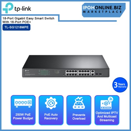 TP-LINK TL-SG1218MPE 18-Port Gigabit Easy Smart Switch With 16-Port POE+